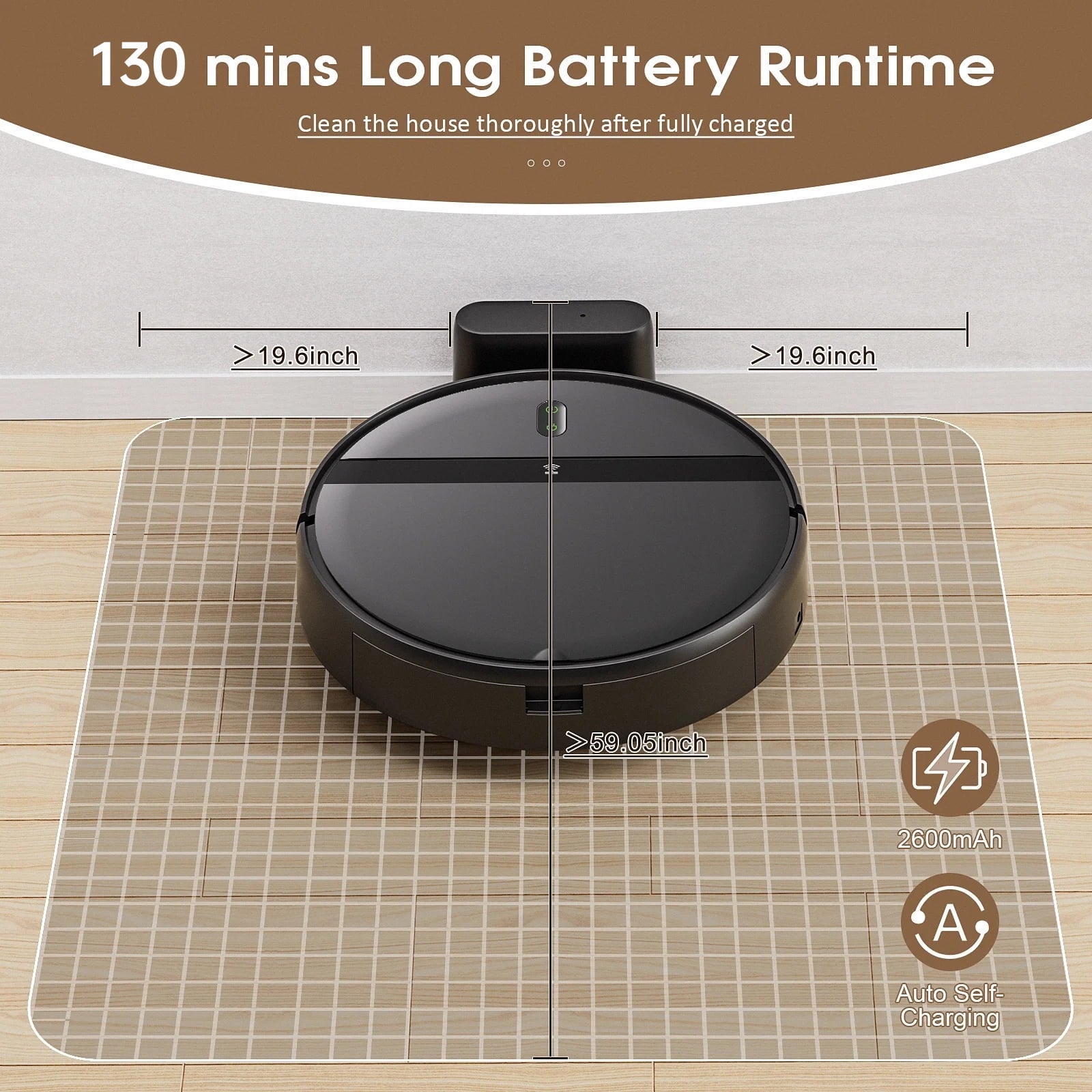 ROBOEVO G20 Robot Vacuum Cleaner and Mop Combo, 3000Pa Powerful Suction, Smart WiFi/App Robotic Vacuum with Alexa & Google Assistant, Pet Hair Cleaning for Hard Floors & Carpets